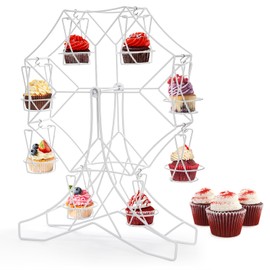 SOUJOY Ferris Wheel Cupcake Stand, 8 Cup Mini Cupcake Serving Holder for Carnival and Circus Theme Party, Cupcake Display Rack for Candy Cupcake Cookies Dessert Wedding Party