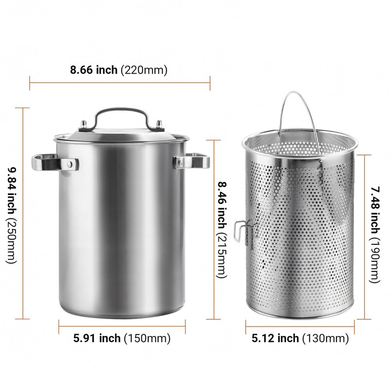 Asparagus Pot, Stainless Steel Asparagus Steamer Pot & Spaghetti Pasta