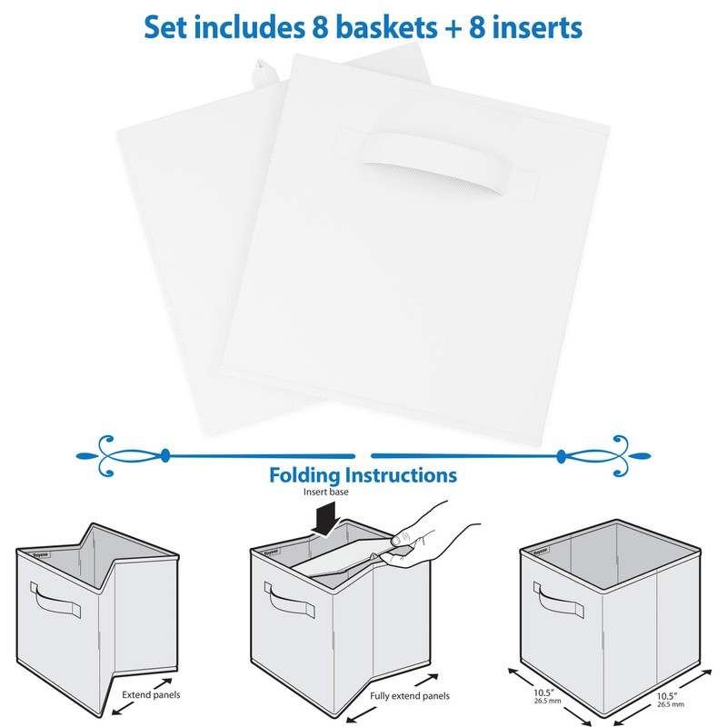 Storage Cubes - 11 Inch Cube Storage Bins (Set of
