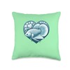 Pearl Gourami Fish Heart Throw Pillow