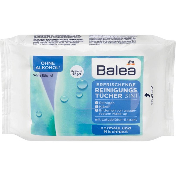 Balea Refreshing Cleaning Cloths 3-in-1, Pack of 25