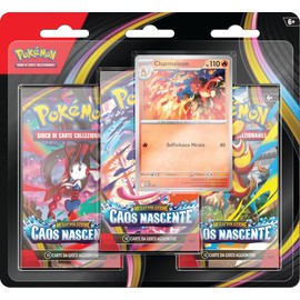 Pokémon: confezione da tre buste dell’espansione Megaevoluzione - Caos Nascente del GCC Pokémon (una carta promozionale olografica e tre buste di espansione), Edizione in Italiano