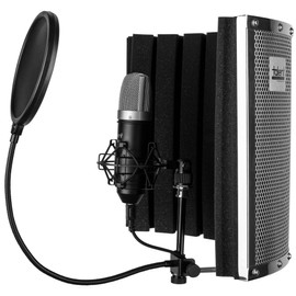 Talent All-in-One USB Podcast Condenser Microphone with Vocal Booth, Shock Mount and Pop Filter Works on PC, Mac, Gaming, Recording Studio, Streaming, Podcasting.