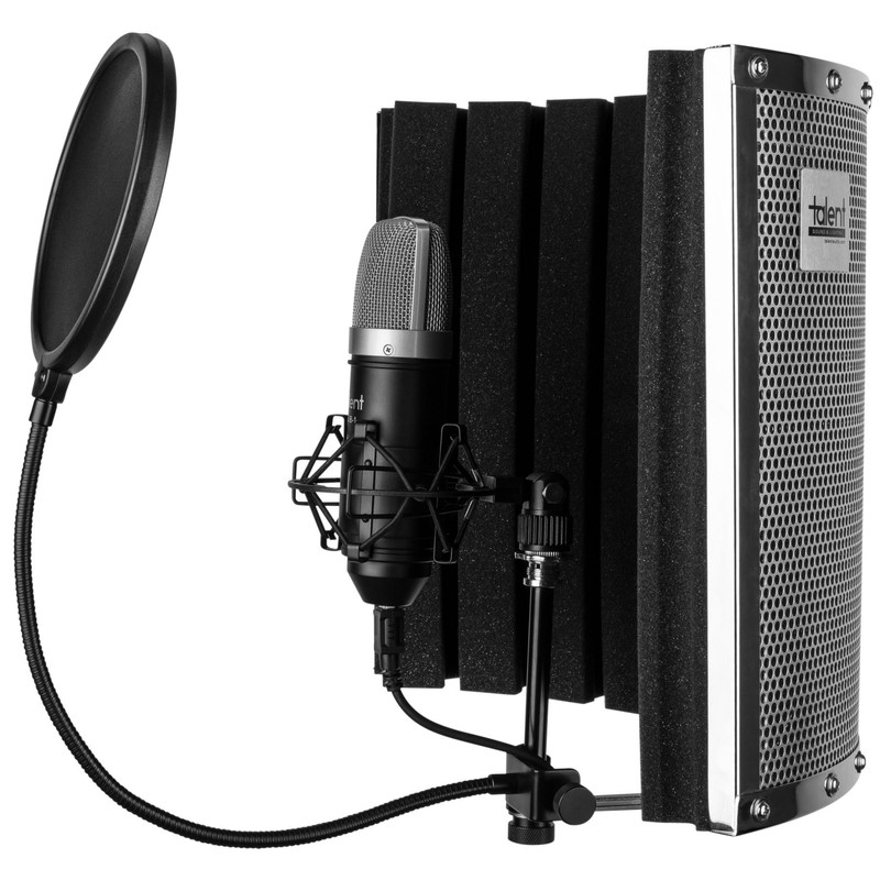 Talent All-in-One USB Podcast Condenser Microphone with Vocal Booth, Shock