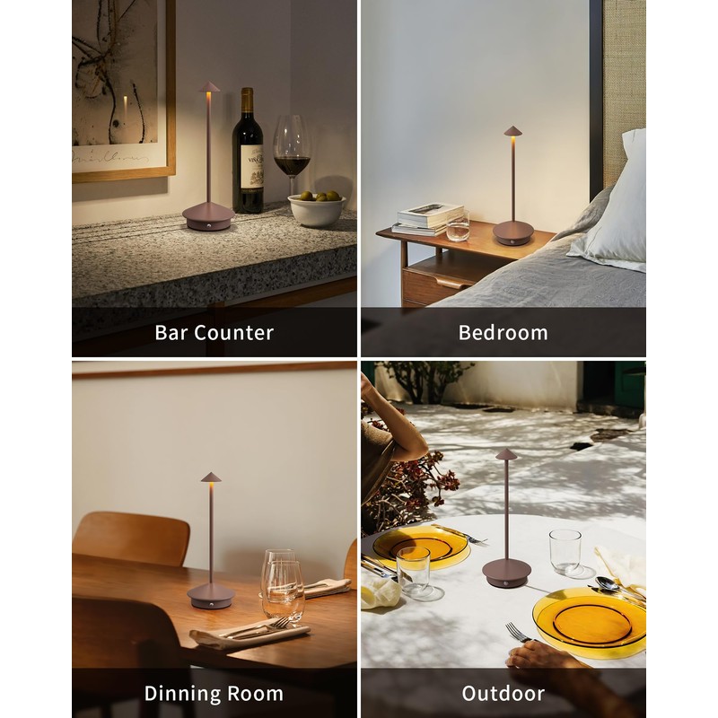 NEWSEE Modern Cordless Table Lamp Set of 2, Portable LED