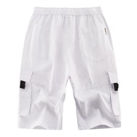 APTRO Men's Cargo Shorts Outdoor Summer Shorts Leisure Cotton Work Shorts White L