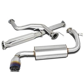DNA MOTORING CBE-HC88-BT Stainless Steel Cat Back Exhaust System [Compatible with 88-91 Honda Civic 3-Door Hatchback]