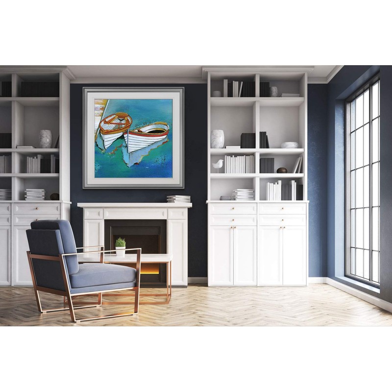 Rowboat Reflection -Framed Giclee Print