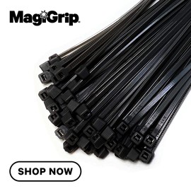 MagiGrip Kabelbinder, Nylon, 200 x 2,5 mm, Weiß, 100 Stück