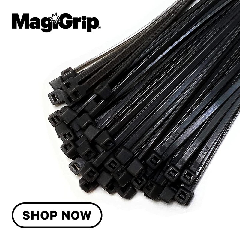 MagiGrip Kabelbinder, Nylon, 200 x 2,5 mm, Weiß, 100 Stück