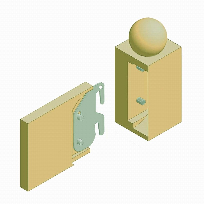 CAFORO #10 Hook Plates for Wooden Beds Frame Bracket Headboard