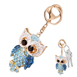 Tweozek Cute Owl Keyring, Owl Keychains Zinc Alloy Owl Keyrings Rhinestone Key Chain Owl Handbag Purse Pendants Charm Gifts for Women,Girls Ladies