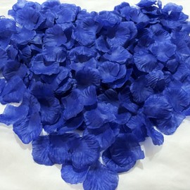 Cynamorkit Blue Rose Petals 1000PCS Fake Rose Petals for Wedding, Artificial Flower Petals, Silk Rose Petals for Romantic Night, Blue Pedals, Hotel Decoration for Him, Blue Flower Petals (Royal Blue)