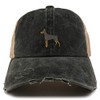 Trendy Apparel Shop Doberman Dog Embroidered Frayed Bill Trucker Mesh