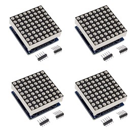 Haldzemo MAX7219 8x8 Dot Matrix LED Display Module 5V MCU Control LED Dot Matrix for Arduino Raspberry Pi (Blue, 4 Pack)