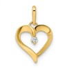 14K Yellow Gold CZ Heart Pendant YC1512