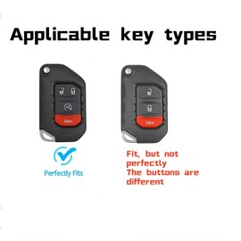 Heavy Zinc Alloy Key fob Cover, Keychain, Key Case, Accessories Compatible with 2018 2019 2020 2021 2022 2023 2024 Jeep Wrangler JL JLU Rubicon Gladiator Sahara
