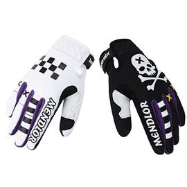MENDLOR Motorcycle Riding Gloves for Men Women Touch Screen Fingers Gloves for MTB ATV BMX Racing Motocross Dirt Bike Gloves (White Purple Black, Large)
