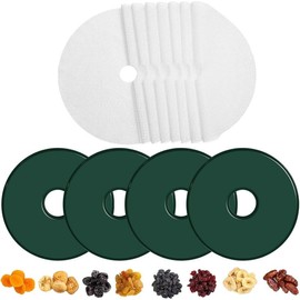 12 Pcs Round Dehydrator Sheets Non Stick Silicone Dehydrator Mats with Edges Mesh Dehydrator Trays Reusable Roll Dehydrator Tray Liner for Fruit Meat Beef Kitchen, 13 12.5 Diameter