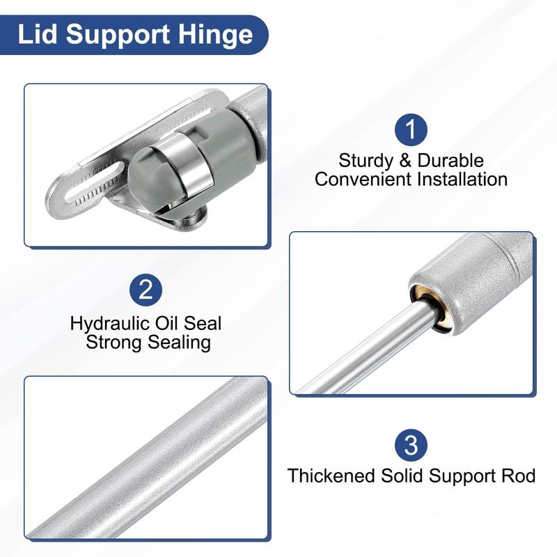 sourcing map 4Pcs Lid Support Hinges, 6 Inch 30N Gas