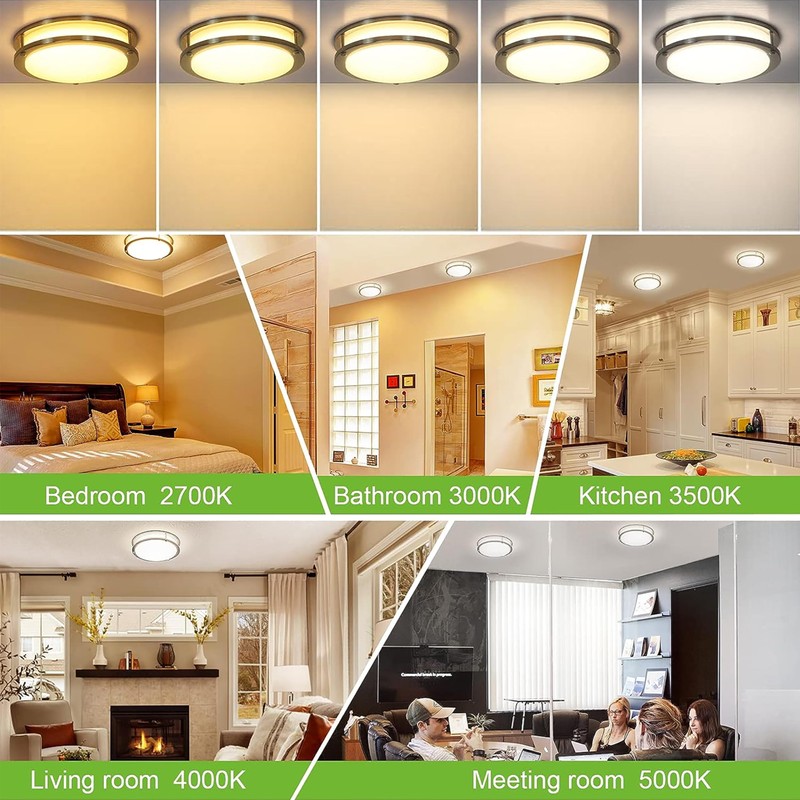 hykolity 10 inch Flush Mount LED Ceiling Light Fixture, 17W