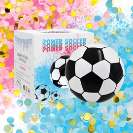 Gender Reveal Soccer Ball with Powder and Confetti Exploding Soccer Balls Kit Gender Reveal with Pink &Blue Powder and Confetti Girl or Boy Baby Reveal Party Supplies（6 inch）