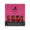 Burgundy Nails Metallic Almond Press On Nails Medium Length Mirror