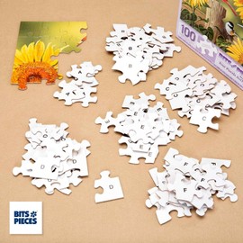 Bits and Pieces - 100 Piece Big Piece Jigsaw Puzzle for Seniors - 15" x 19" - Sunflower & Songbirds - 100 pc Cardinals Large Lettered Pieces Mental & Physical Dexterity Jigsaw by William Vanderdasson