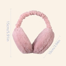 Dinghaole 2Pcs Winter Ear Warmers,Winter Ear Muffs Foldable,Ear Covers for Cold Weather,Warm Windproof Plush Earmuffs Foldable,Fluffy Ear Muffs Women,Gift for Winter Outdoor,Heated Ear Muffs