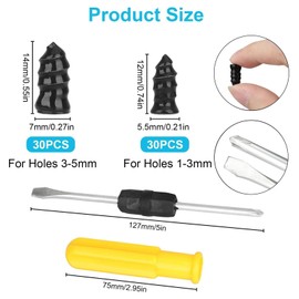 Linkstyle 60PCS Tire Plug Kit, Tire Repair Rubber Nails, Vacuum Tyre Repair Screws Fast Repair Kit with a Box, Screwdriver, for Car Motorcycle Truck ATV Tire Puncture Repair