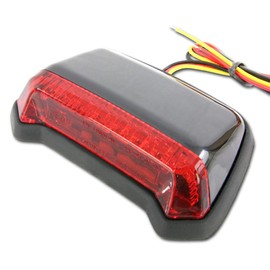 Universal Fender Mount LED Tail Lamp Black Body Red Lens
