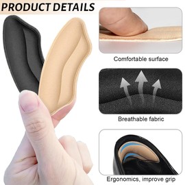 BDEPSTR 6 Paar Fersenpolster Kleber Antirutsch Fersenschutz für zu große Schuhe gegen Blase, Schuheinlagen für lose Schuhe, Füller für verbesserte Schuhpassform und Komfort-B
