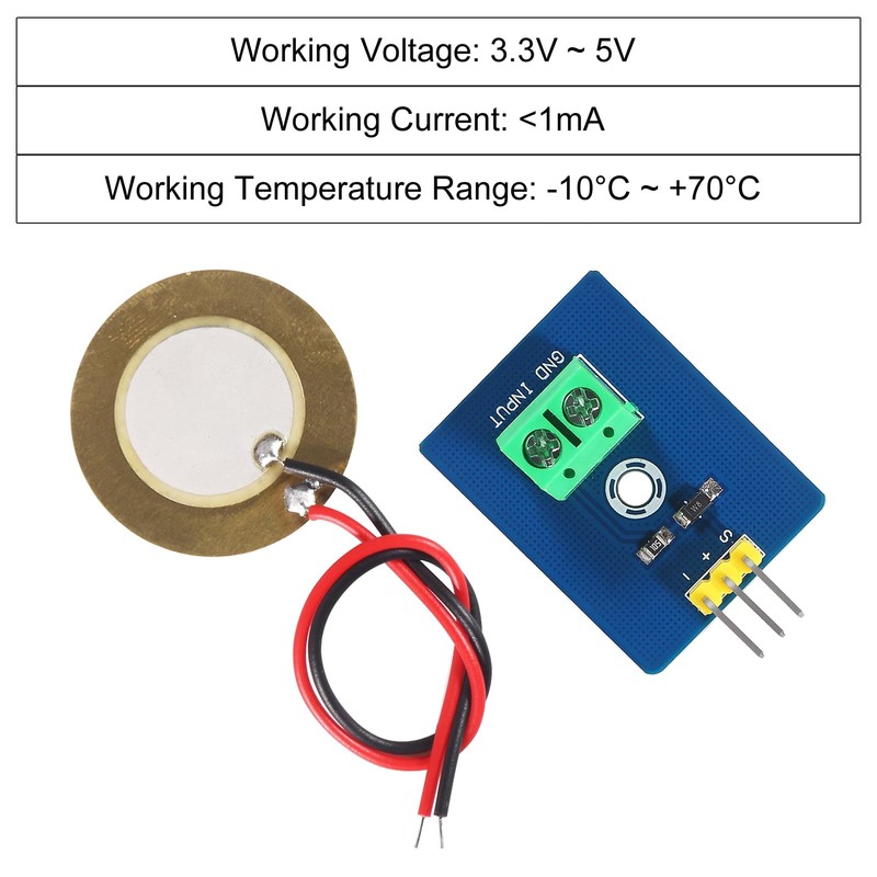 XIITIA 12pcs Piezoelectric Sensor Analog Ceramic Vibration Sensor Module 3.3V/5V