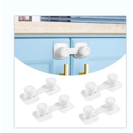4 x Child Lock for Cupboard and Drawers No Drilling for Children & Pets, Fridge Child Lock for Washing Machine, Cupboards, Wardrobes, Toilets, Wine Coolers, Windows