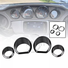 Unbranded Black Gauge Bezel Trim Ring Kit For Harley Street Glide FLHX Special FLHXS 14-23