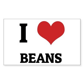 CafePress I Love Beans Rectangle Sticker Rectangle Bumper Sticker Car Decal