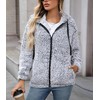 Vipwest Womens Oversized Polar Fleece Jackets Winter Plain Casual Cozy