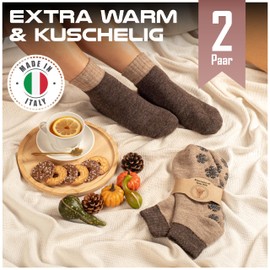 MOUNTREX® Alpaca socks, wool socks for men and women, winter socks, warm house socks, thermal socks, thin, cuddly socks, 2 pairs