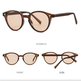 FEISEDY B1325 Women's Sunglasses, UV400, UV Protection, TR90 Frame, Stylish, Driving, Fishing, Climbing, Shopping, Travel, Unisex, Round, Chunky frame/Chaubari lenses