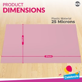 2pk Long Pink Table Cloth Party | 274 x 137cm | Plastic Table Cover Party Table Cloth Disposable Tablecloths for Parties | Plastic Tablecloth | Pink Disposable Tablecloth | Pink Plastic Table Cloth