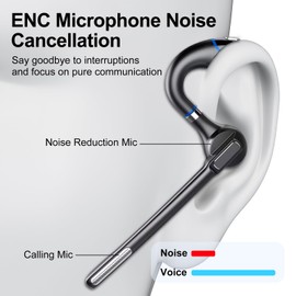 FAMOO Bluetooth Kopfhörer, ENC Noise Cancelling Kopfhörer Kabellos, Zwei Mikrofon Kabellose Kopfhörer, Klare Anrufe Kopfhörer Kabellos Bluetooth, 15 Stunden Sprechzeit, IP7 Wasserdicht Kopfhörer