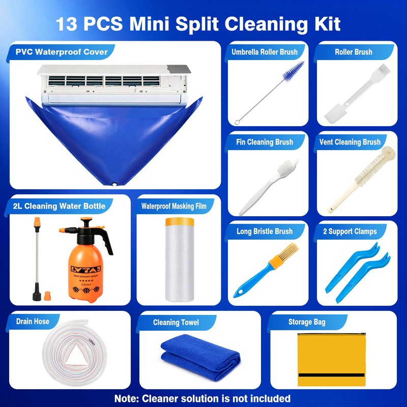 Aukdin Mini Split Cleaning Kit Bag with 2L High Pressure