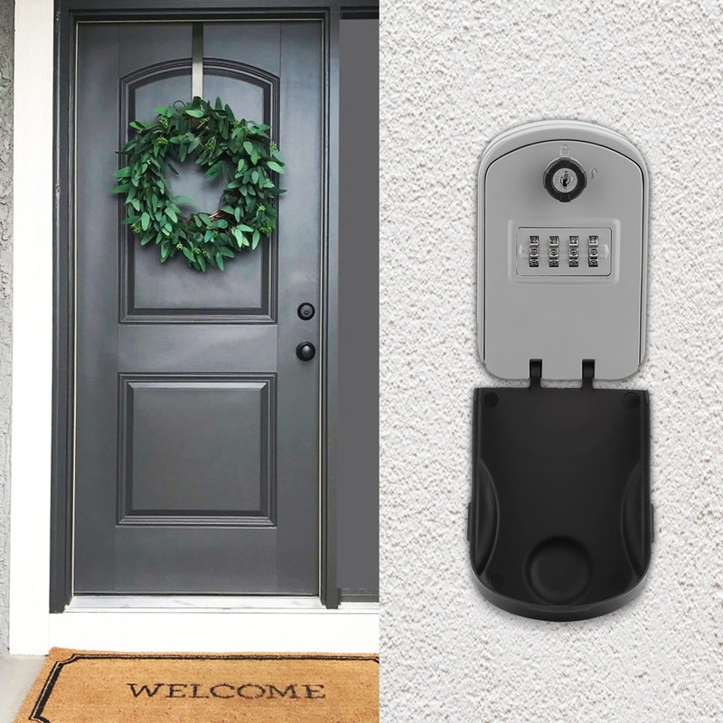 Household Wall Mounted 4 Digit Password Key Lock Box Keys