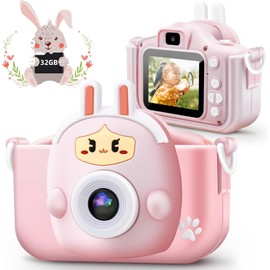 Kids Camera Toddler Camera with Video, Christmas Birthday Festival Gifts for Kids, Selfie Camera for Kids, 32GB TF Card
