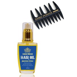 Babro Pomade Hair Oil for Men & Mesh Comb Set, Non-Rinse Treatment, Hair Balm, Citrus