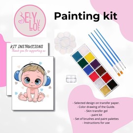 PREGNANCY BELLY PAINTING KIT BOY Makeup Color - Style: BOY EARBUDS