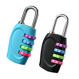 qiangXINGYai 2 Pcs 4 Digit Padlocks Resettable Combo Locks Weatherproof Combination Padlocks for Gym School Locker Outdoor