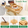 BAMBOOTRAY Sofa Arm Tray Table, Multi-Function Folding TV Trays with