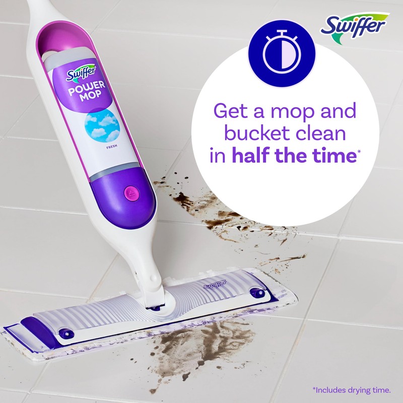 Swiffer PowerMop Multi-Surface Mop Kit for Floor Cleaning, Includes PowerMop,