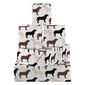 Hunts England - 5 Sheets Of Labrador Dog Birthday Fun Wrapping Paper For Men/Women - Includes 5 Gift Tags - Folded Gift Wrap - Iconic Collection - For Son, Daughter, Mum, Wife, etc.
